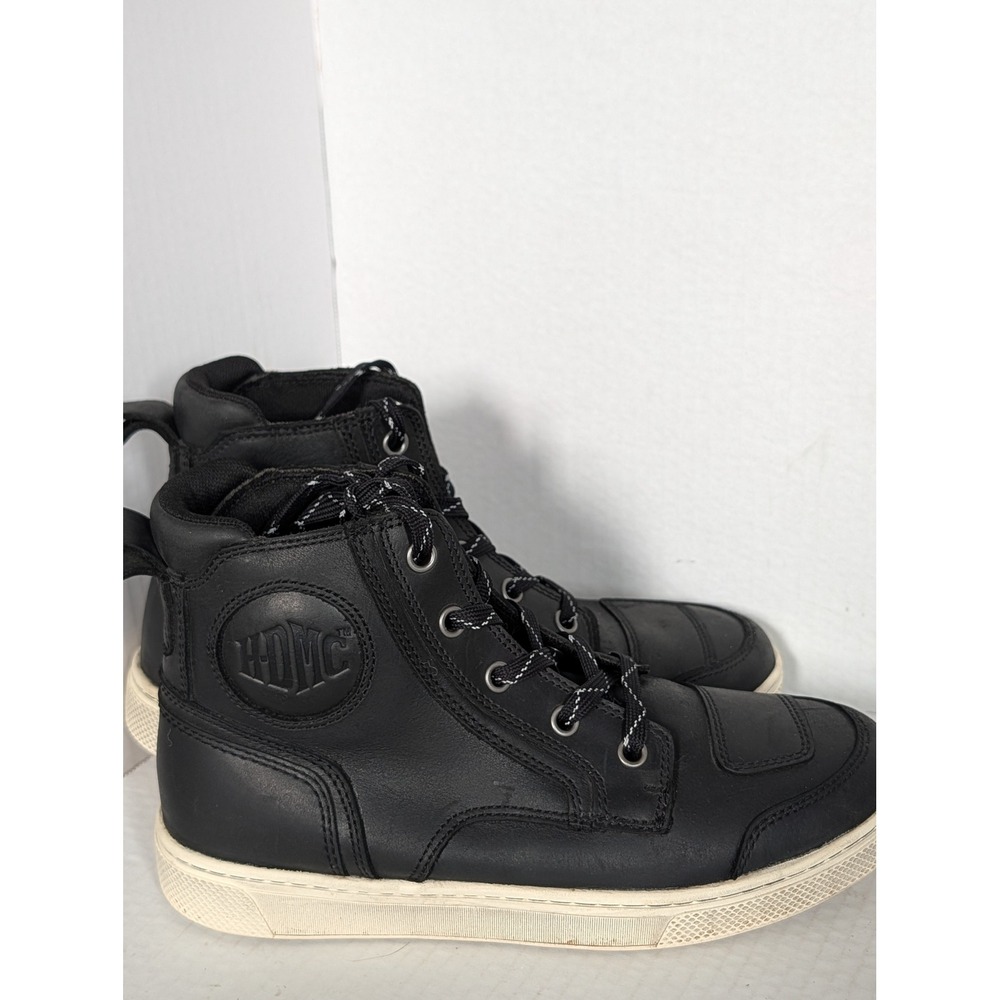 Harley-Davidson Black High Top Sneakers Size 6M EUR 37 Lace Up Motorcycle Shoes